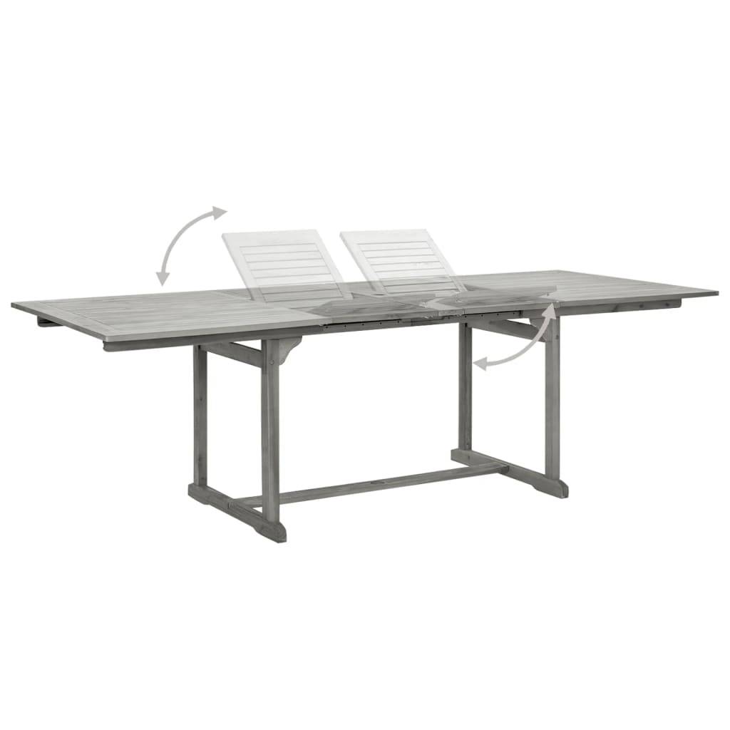 vidaXL Garten-Esstisch (160-240)x100x75 cm Massivholz Akazie