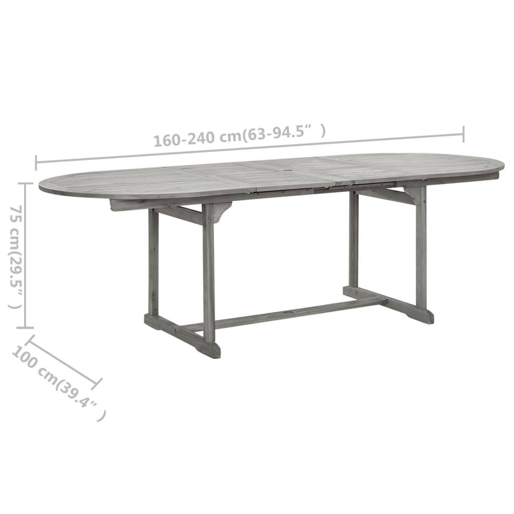 vidaXL Garten-Esstisch (160-240)x100x75 cm Massivholz Akazie