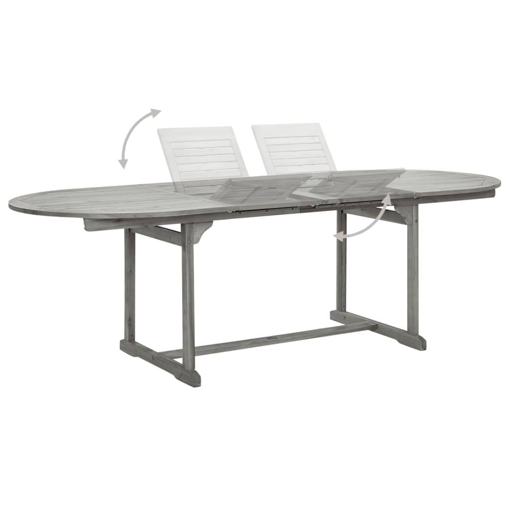 vidaXL Garten-Esstisch (160-240)x100x75 cm Massivholz Akazie