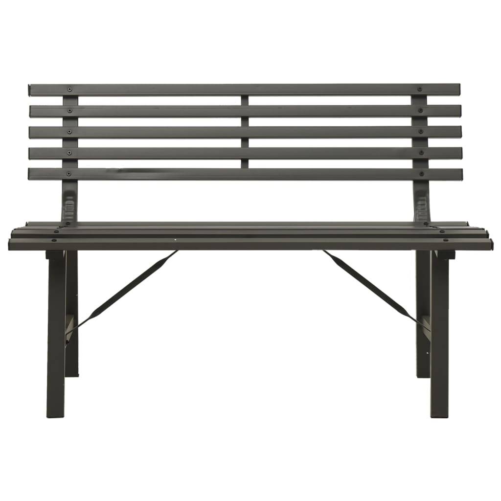vidaXL Gartenbank 110 cm Stahl Schwarz