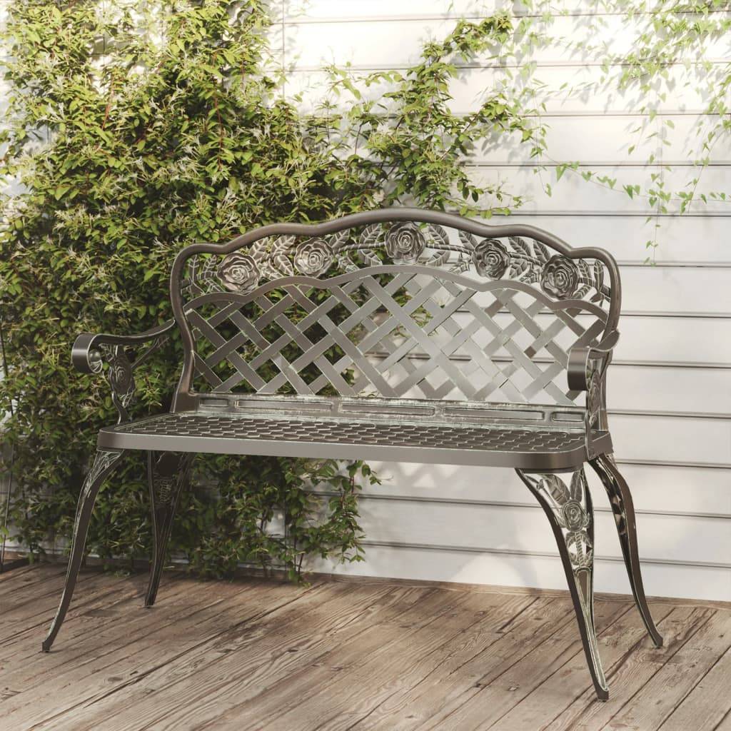 vidaXL Gartenbank 108 cm Aluminiumguss Grün