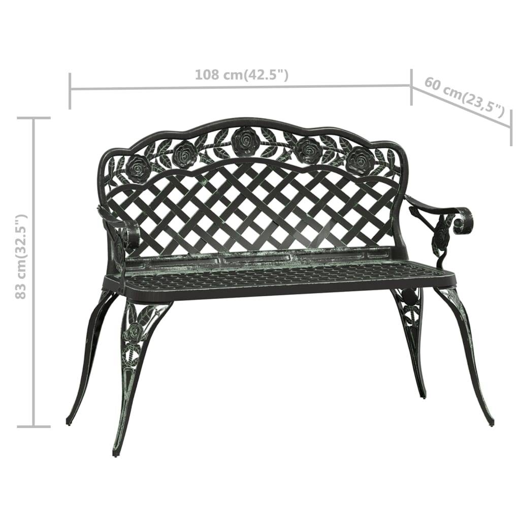 vidaXL Gartenbank 108 cm Aluminiumguss Grün