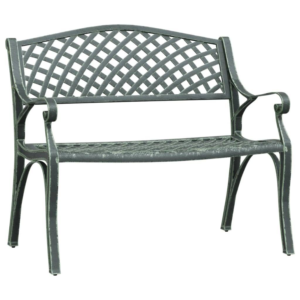 vidaXL Gartenbank 102 cm Aluminiumguss Grün