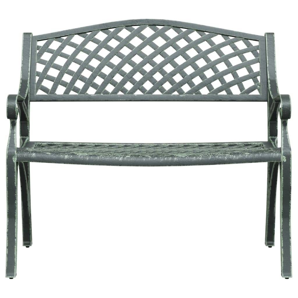 vidaXL Gartenbank 102 cm Aluminiumguss Grün