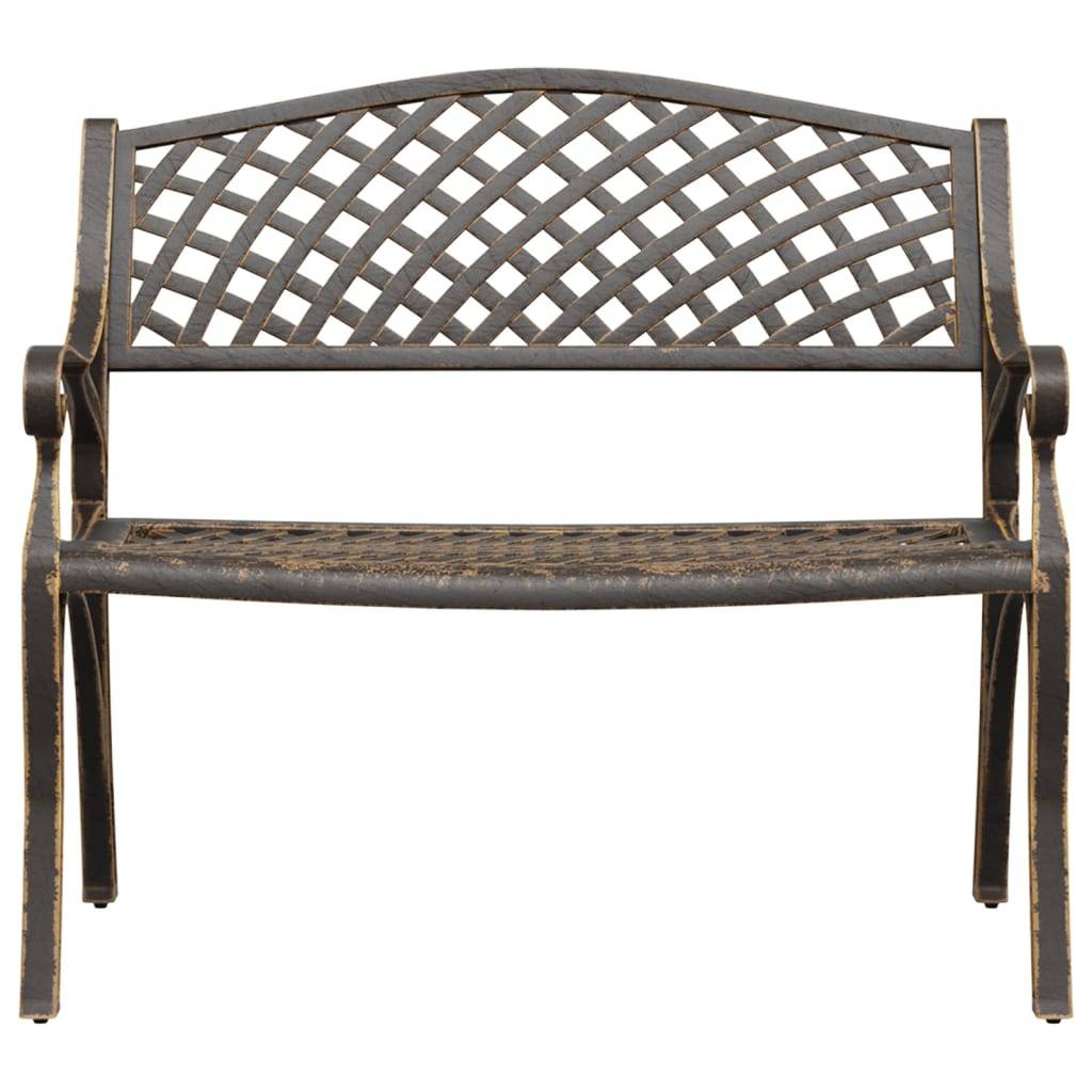 vidaXL Gartenbank 102 cm Aluminiumguss Bronzen