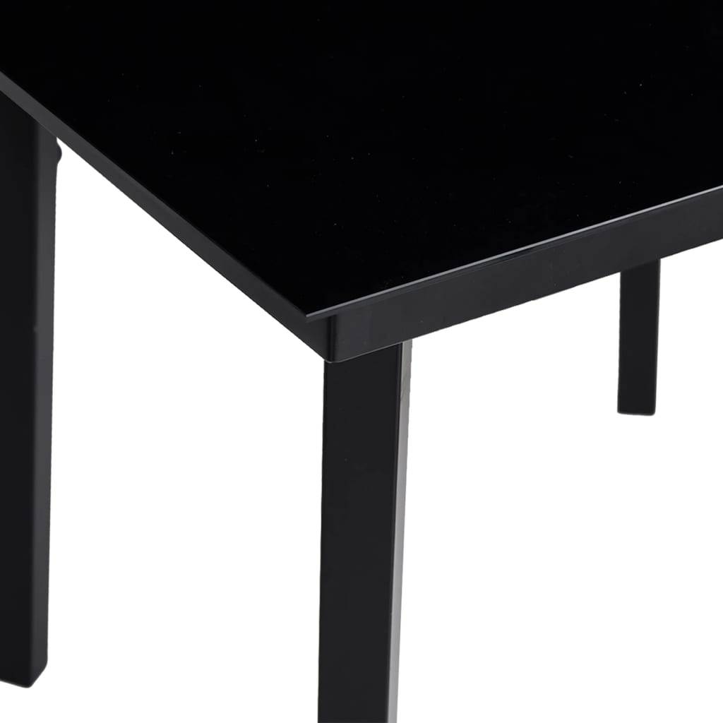 vidaXL Garten-Esstisch Schwarz 80x80x74 cm Stahl und Glas