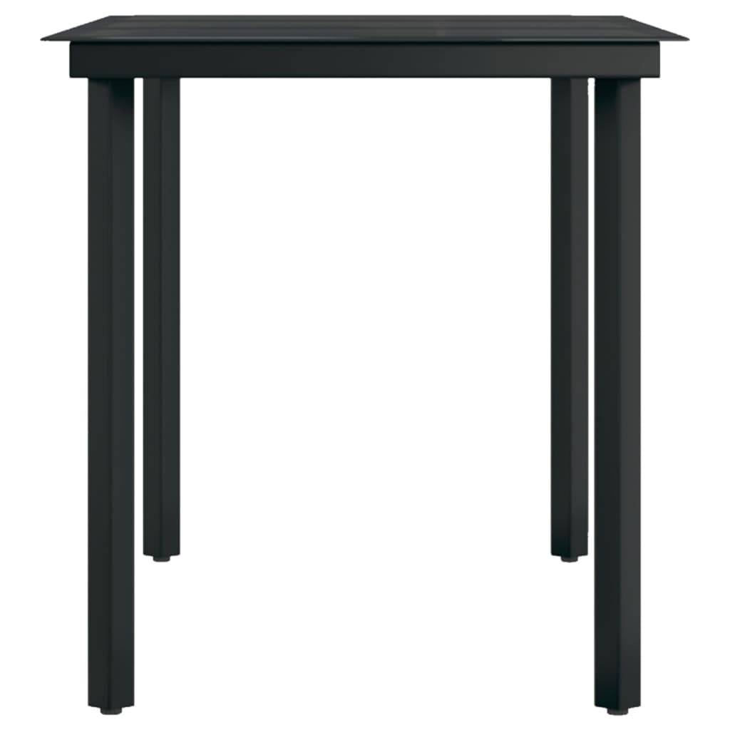 vidaXL Garten-Esstisch Schwarz 140x70x74 cm Stahl und Glas