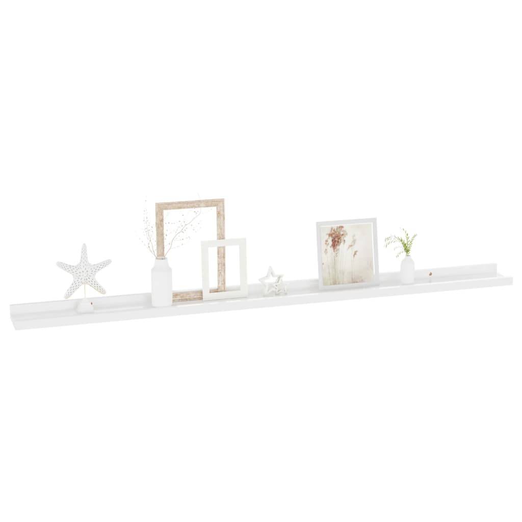 vidaXL Wandregale 2 Stk. Hochglanz-Weiß 115x9x3 cm