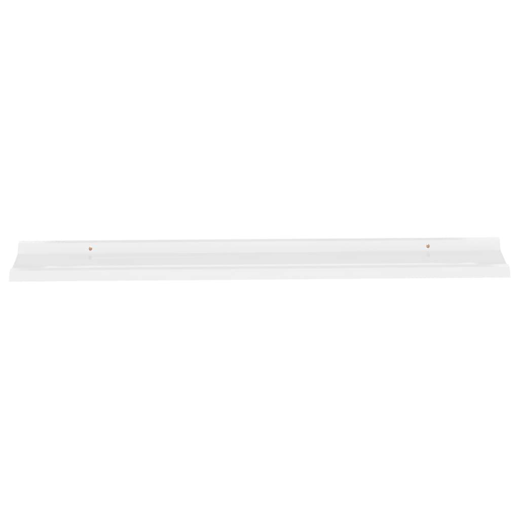 vidaXL Wandregale 2 Stk. Hochglanz-Weiß 115x9x3 cm
