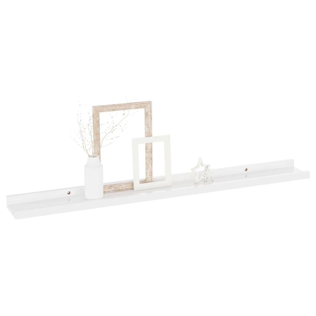 vidaXL Wandregale 4 Stk. Hochglanz-Weiß 80x9x3 cm