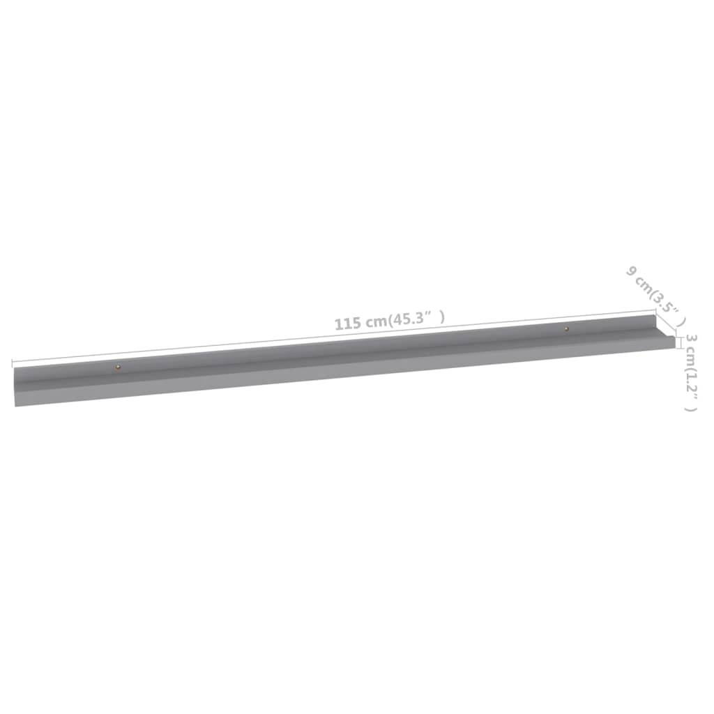 vidaXL Wandregale 4 Stk. Grau 115x9x3 cm