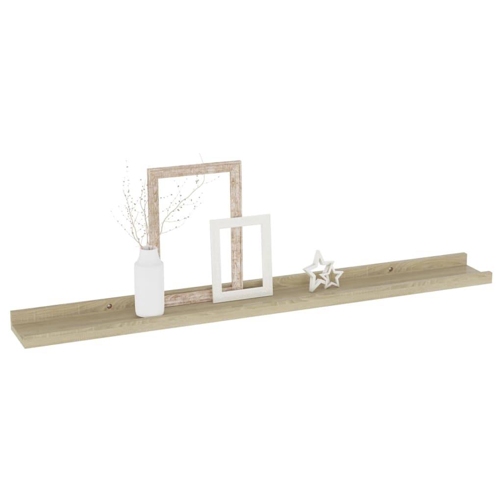 vidaXL Wandregale 2 Stk. Sonoma-Eiche 80x9x3 cm