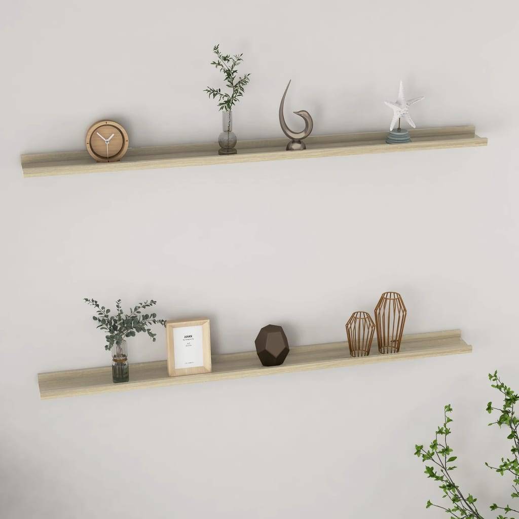 vidaXL Wandregale 2 Stk. Sonoma-Eiche 115x9x3 cm