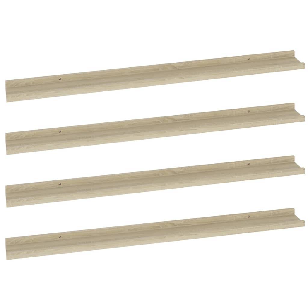 vidaXL Wandregale 4 Stk. Sonoma-Eiche 100x9x3 cm