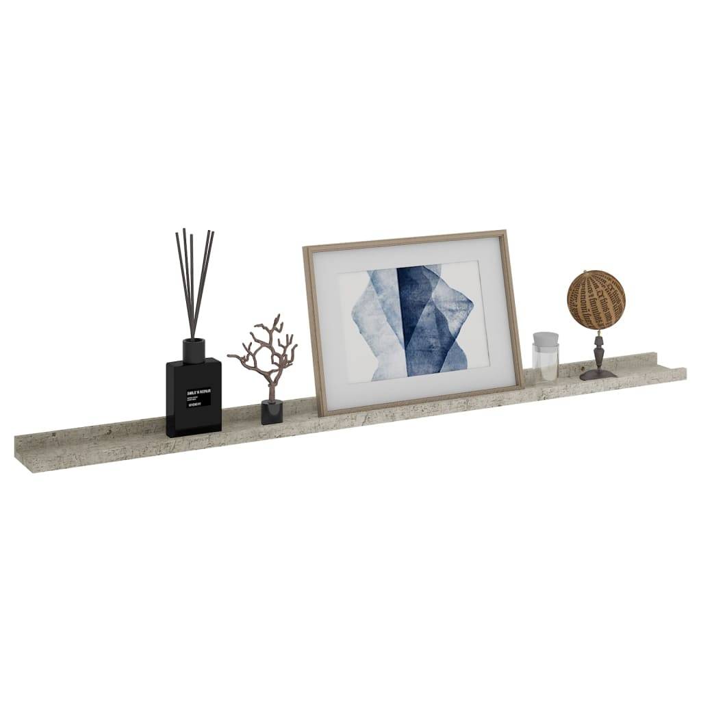 vidaXL Wandregale 2 Stk. Betongrau 115x9x3 cm
