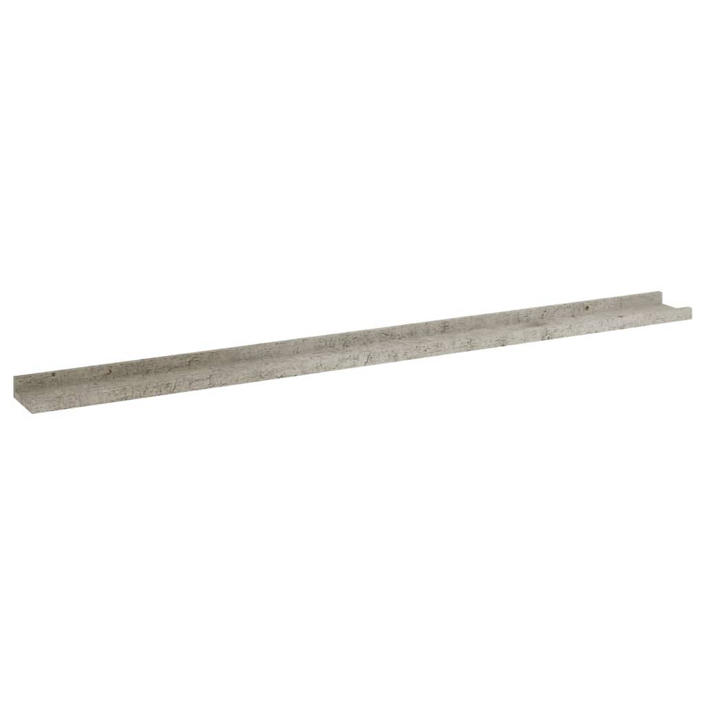 vidaXL Wandregale 2 Stk. Betongrau 115x9x3 cm