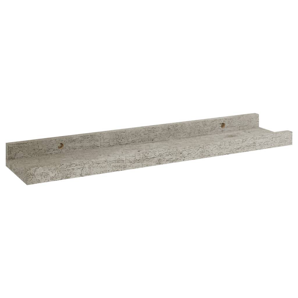 vidaXL Wandregale 2 Stk. Betongrau 40x9x3 cm