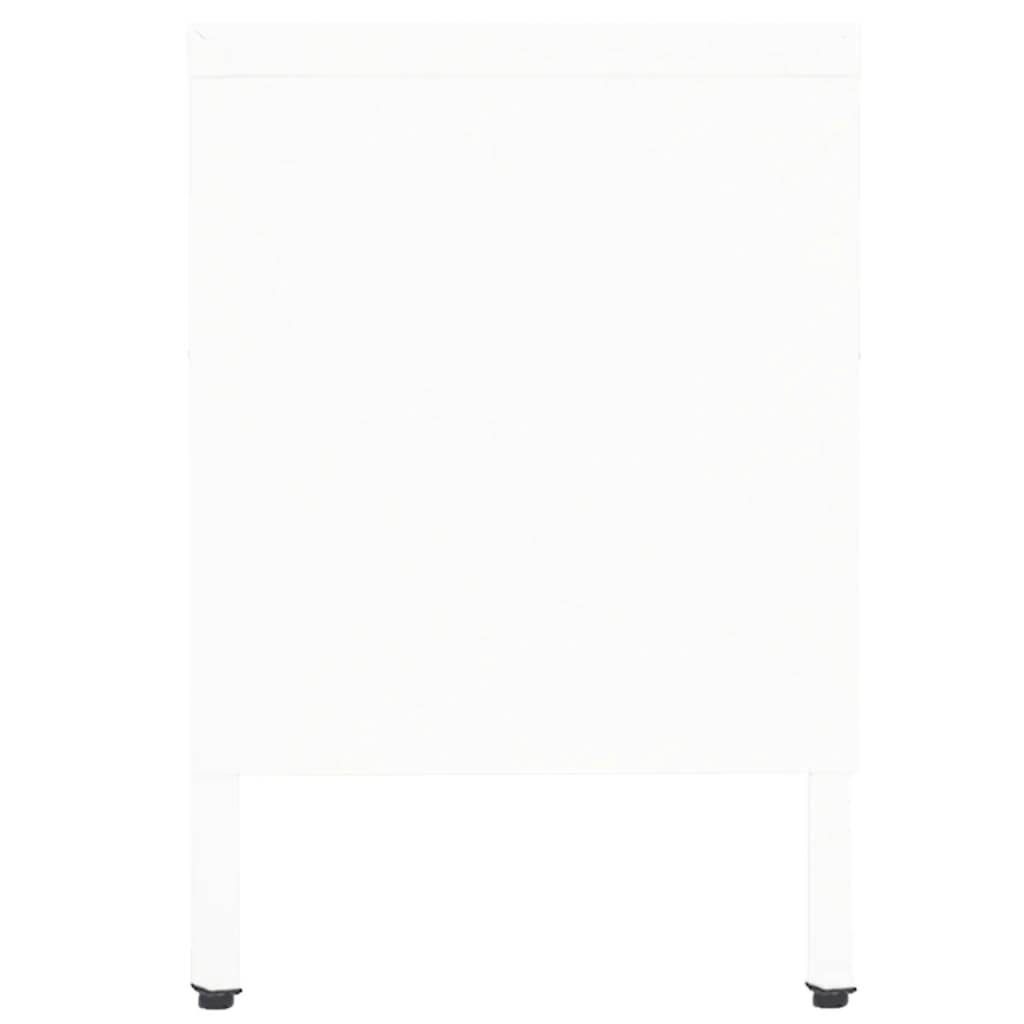 vidaXL TV-Schrank Weiß 90x30x44 cm Stahl und Glas