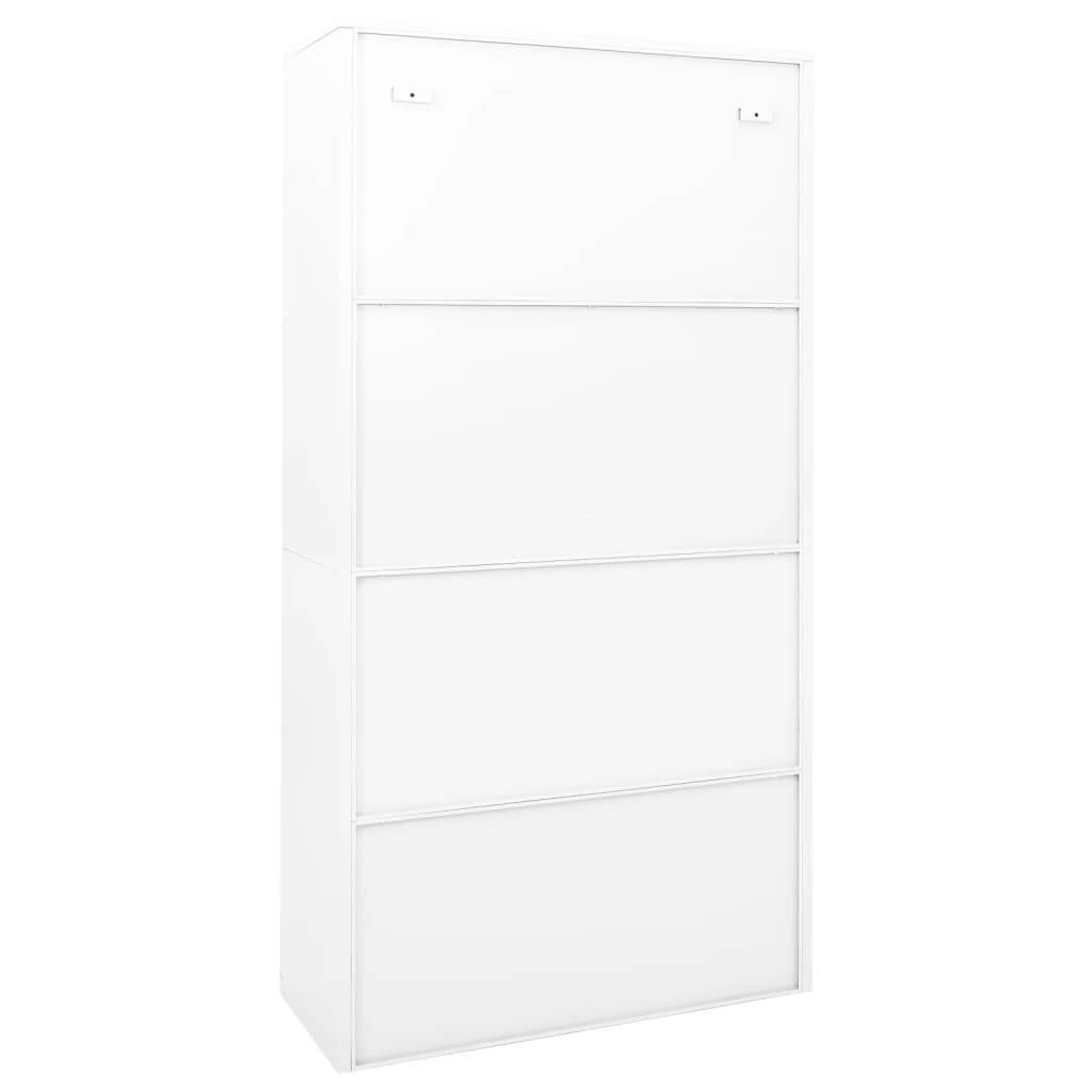 vidaXL Büroschrank mit Schiebetüren Weiß 90x40x180 cm Stahl