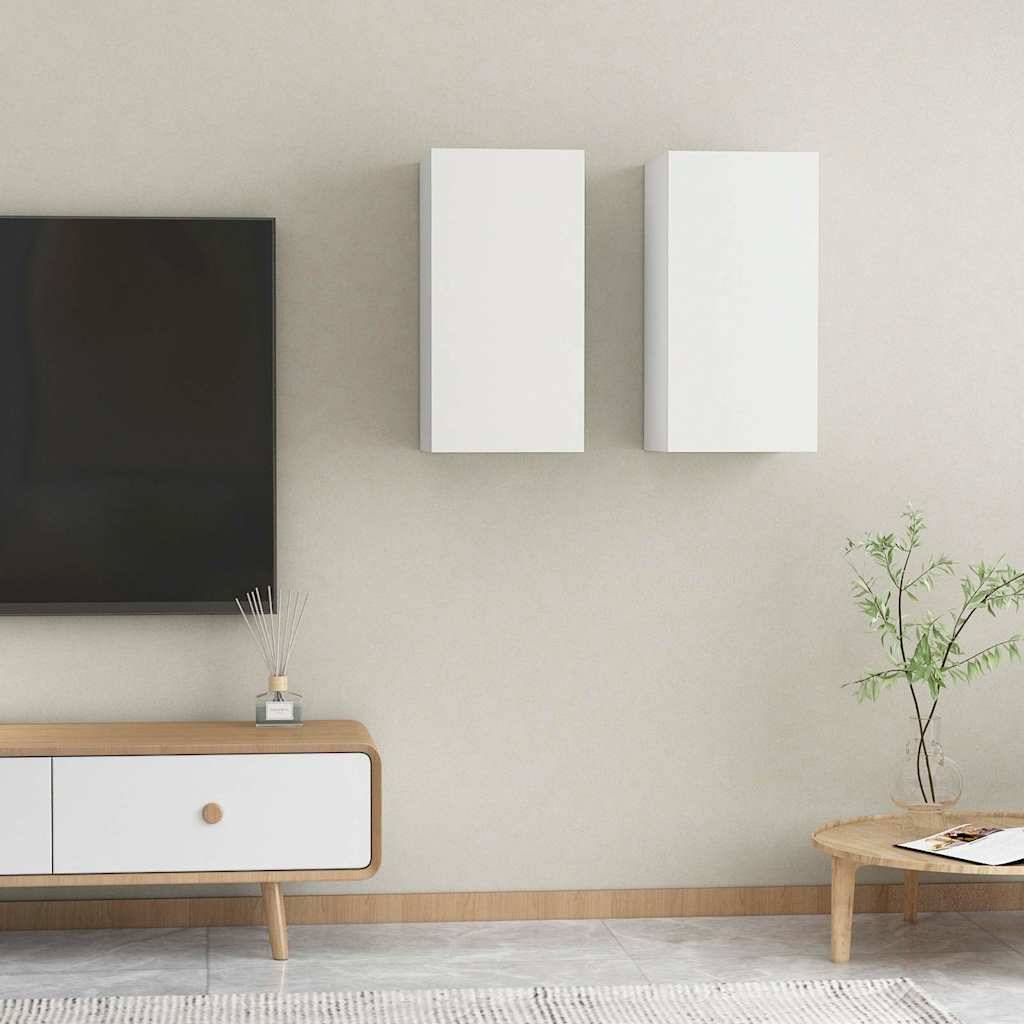 vidaXL TV-Schränke 2 Stk. Weiß 30,5x30x60 cm Holzwerkstoff