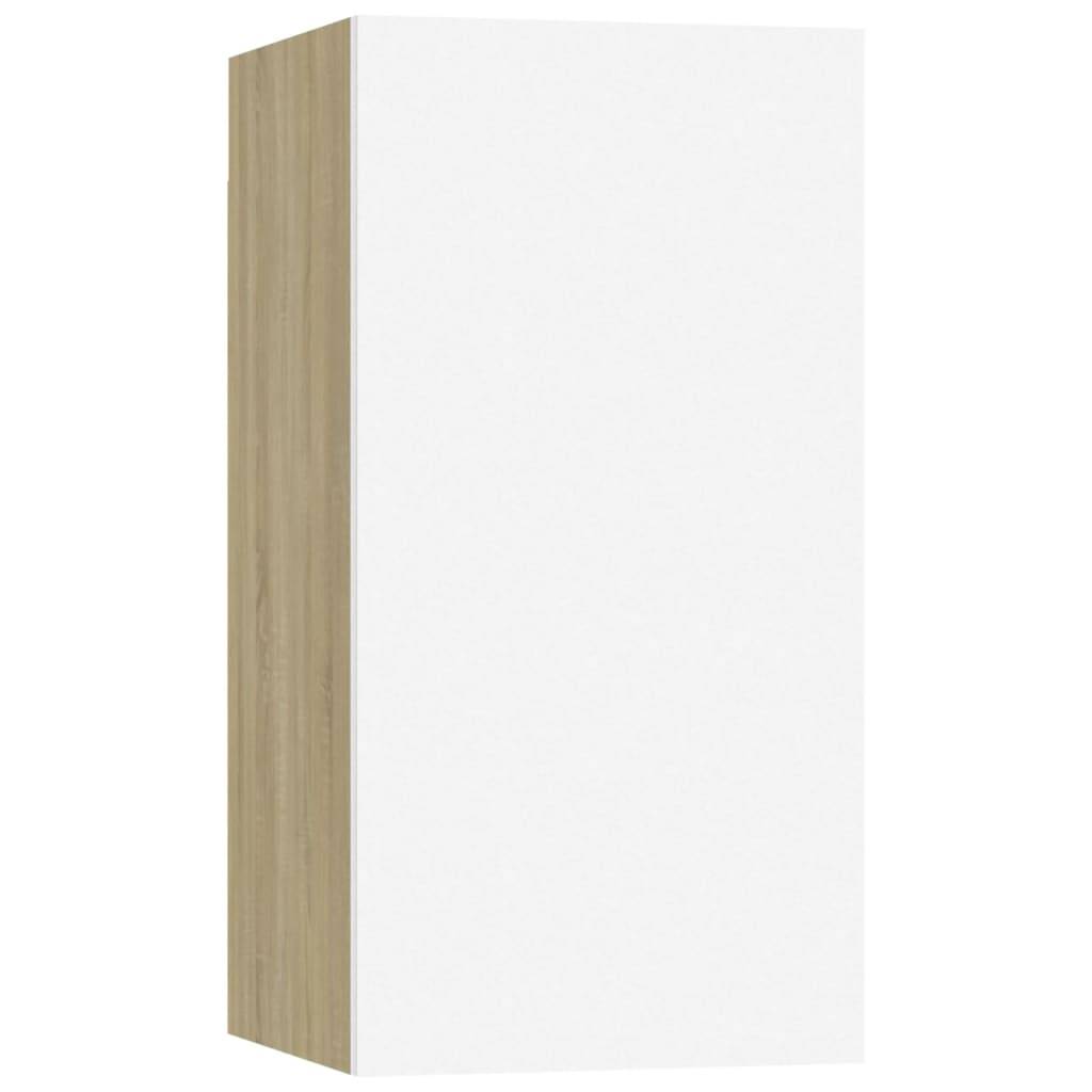 vidaXL TV-Schrank Weiß Sonoma-Eiche 30,5x30x60 cm Holzwerkstoff
