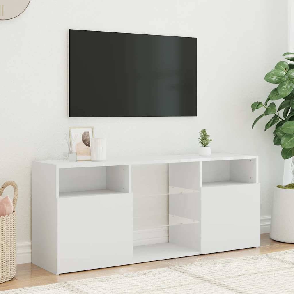 vidaXL TV-Schrank mit LED-Leuchten Weiß 120x30x50 cm