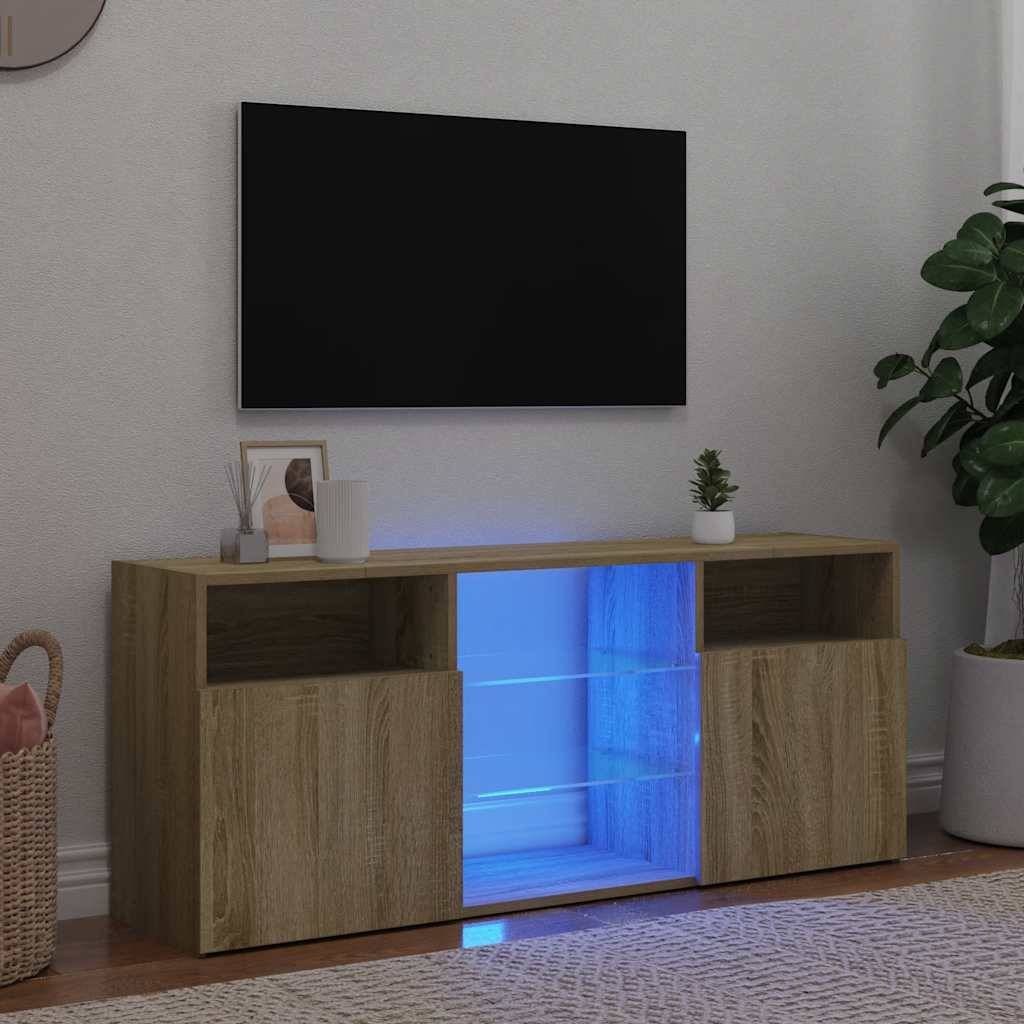 vidaXL TV-Schrank mit LED-Leuchten Sonoma-Eiche 120x30x50 cm