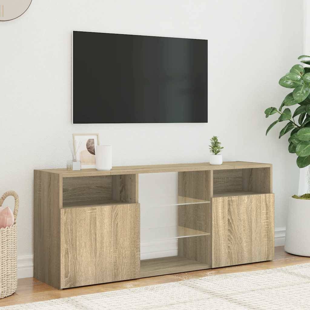 vidaXL TV-Schrank mit LED-Leuchten Sonoma-Eiche 120x30x50 cm