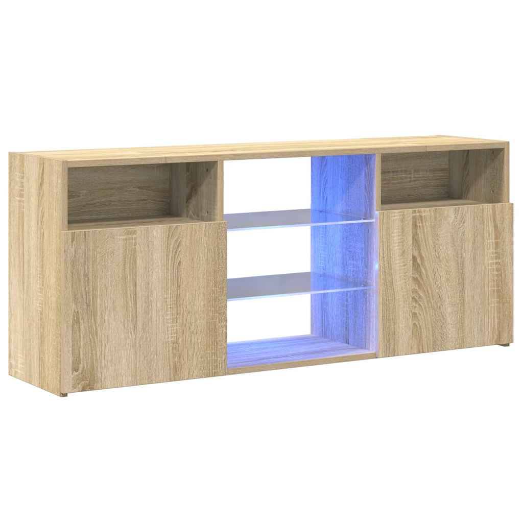 vidaXL TV-Schrank mit LED-Leuchten Sonoma-Eiche 120x30x50 cm