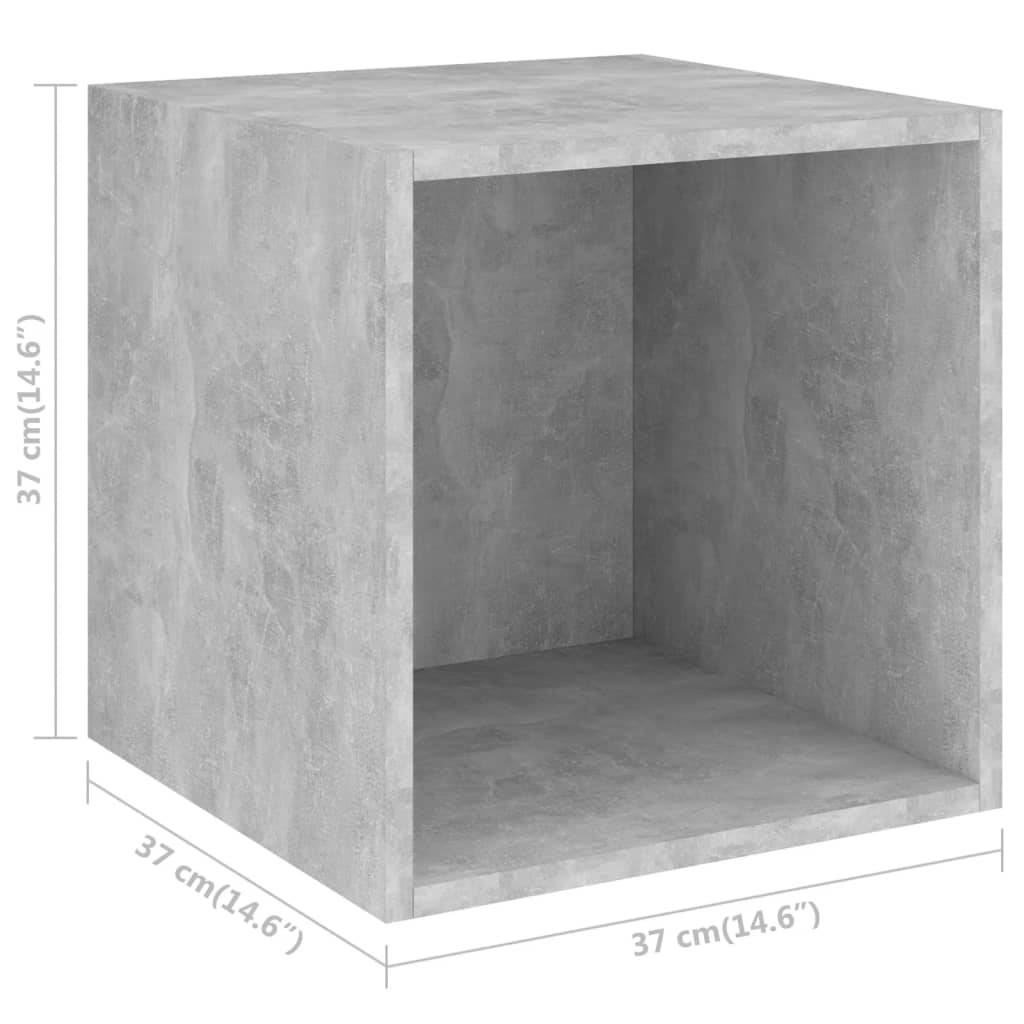vidaXL Wandschränke 2 Stk. Betongrau 37x37x37 cm Holzwerkstoff