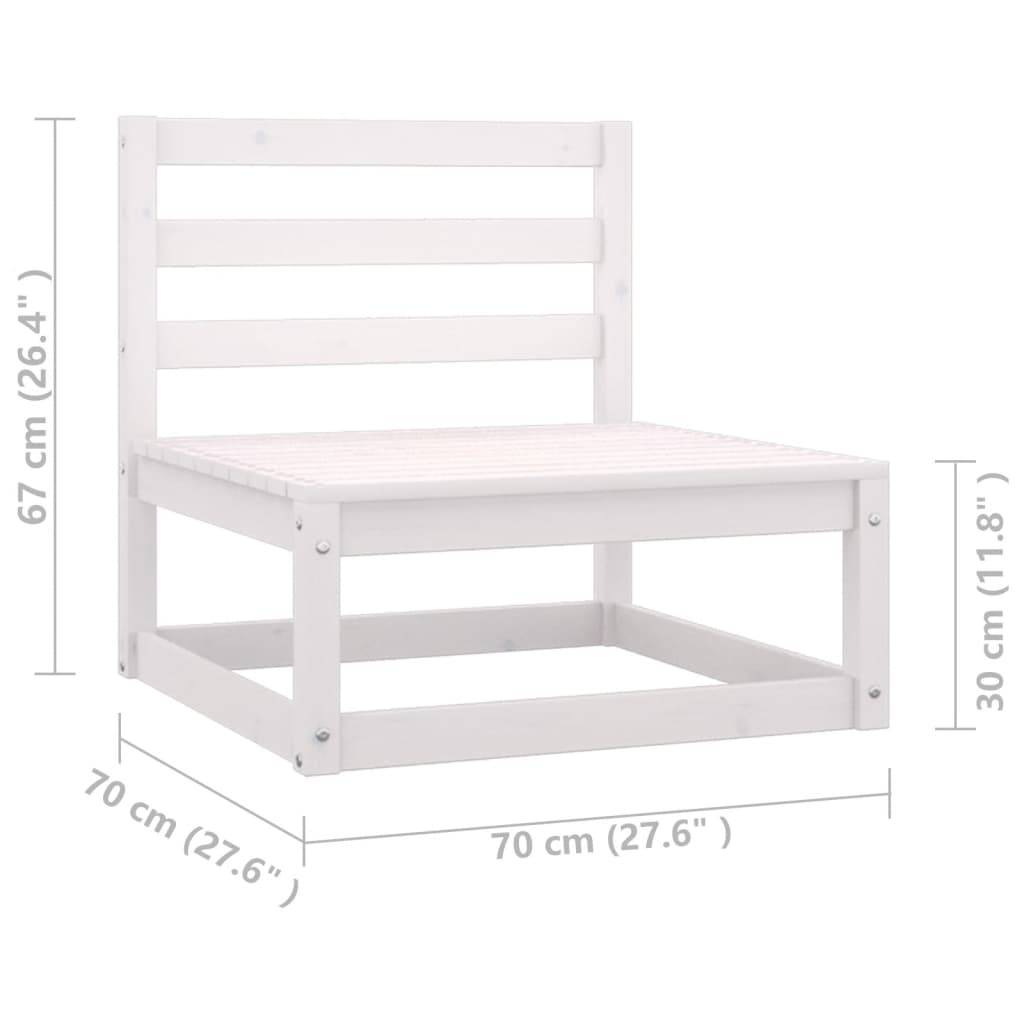 vidaXL 3-tlg. Garten-Lounge-Set mit Kissen Weiß Kiefer Massivholz