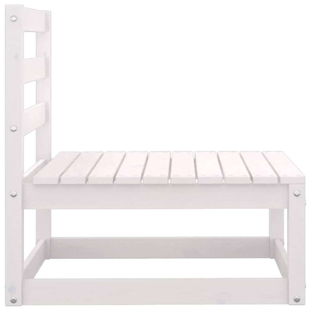 vidaXL 3-tlg. Garten-Lounge-Set mit Kissen Weiß Kiefer Massivholz