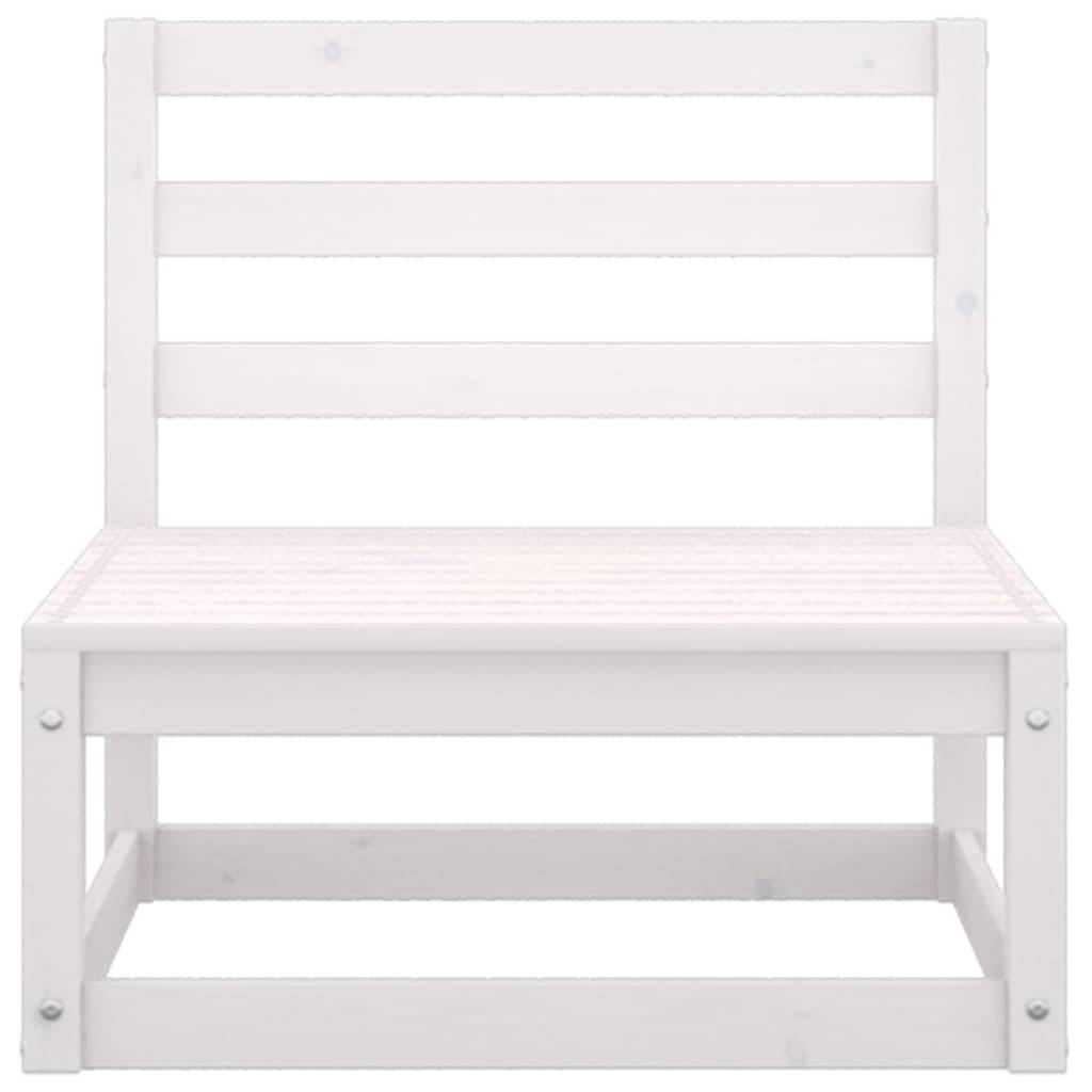 vidaXL 3-tlg. Garten-Lounge-Set mit Kissen Weiß Kiefer Massivholz
