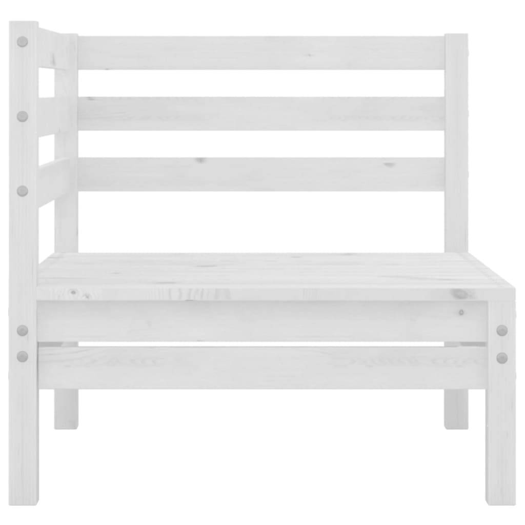 vidaXL 7-tlg. Garten-Lounge-Set Weiß Massivholz Kiefer