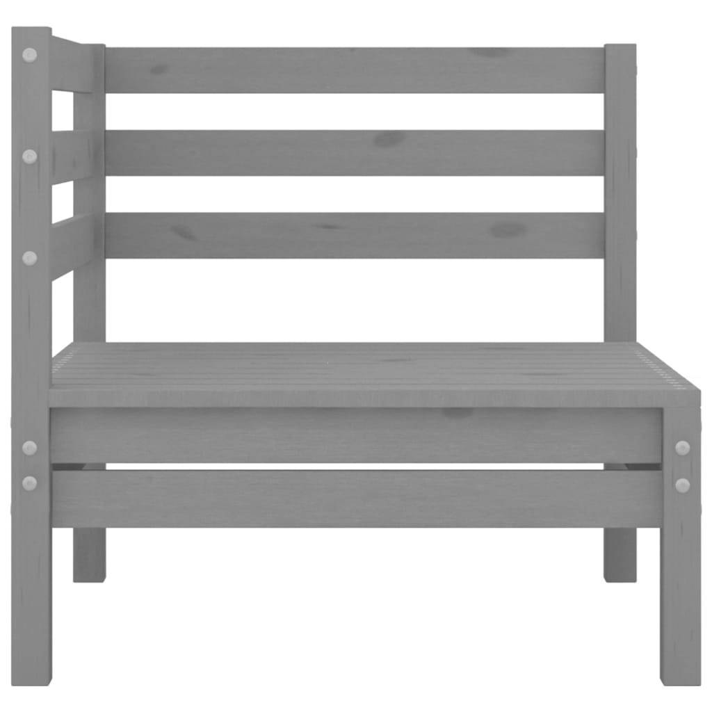 vidaXL 3-tlg. Garten-Lounge-Set Massivholz Kiefer Grau