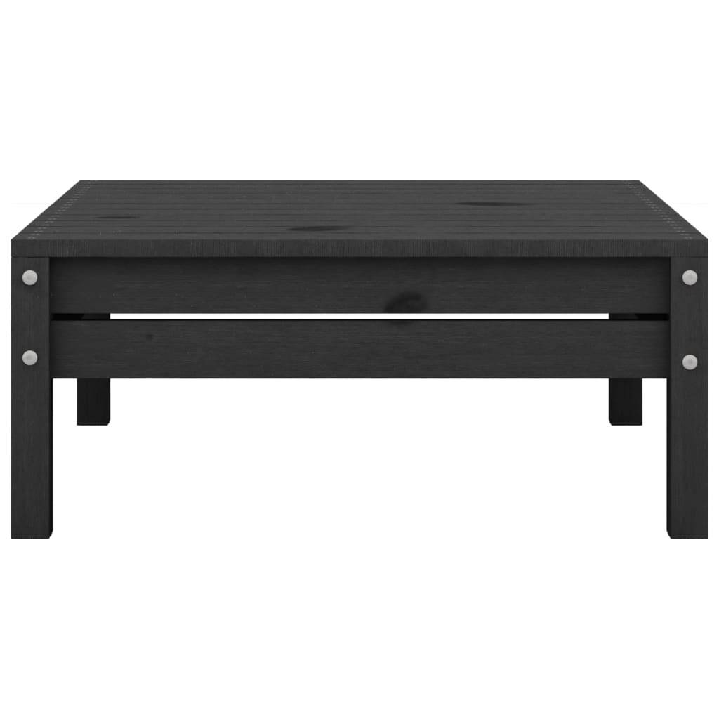 vidaXL Gartenhocker Schwarz Massivholz Kiefer