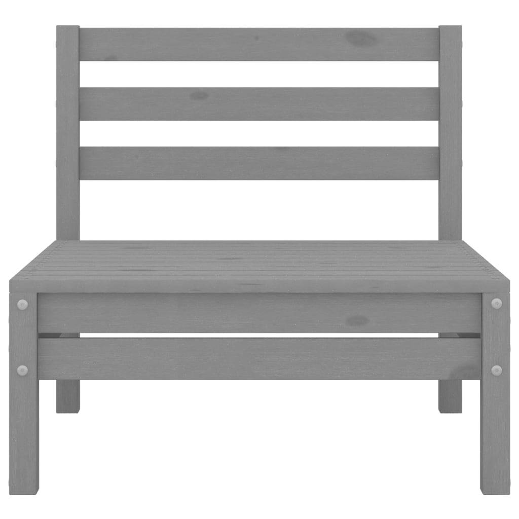 vidaXL 4-tlg. Garten-Lounge-Set Grau Kiefer Massivholz