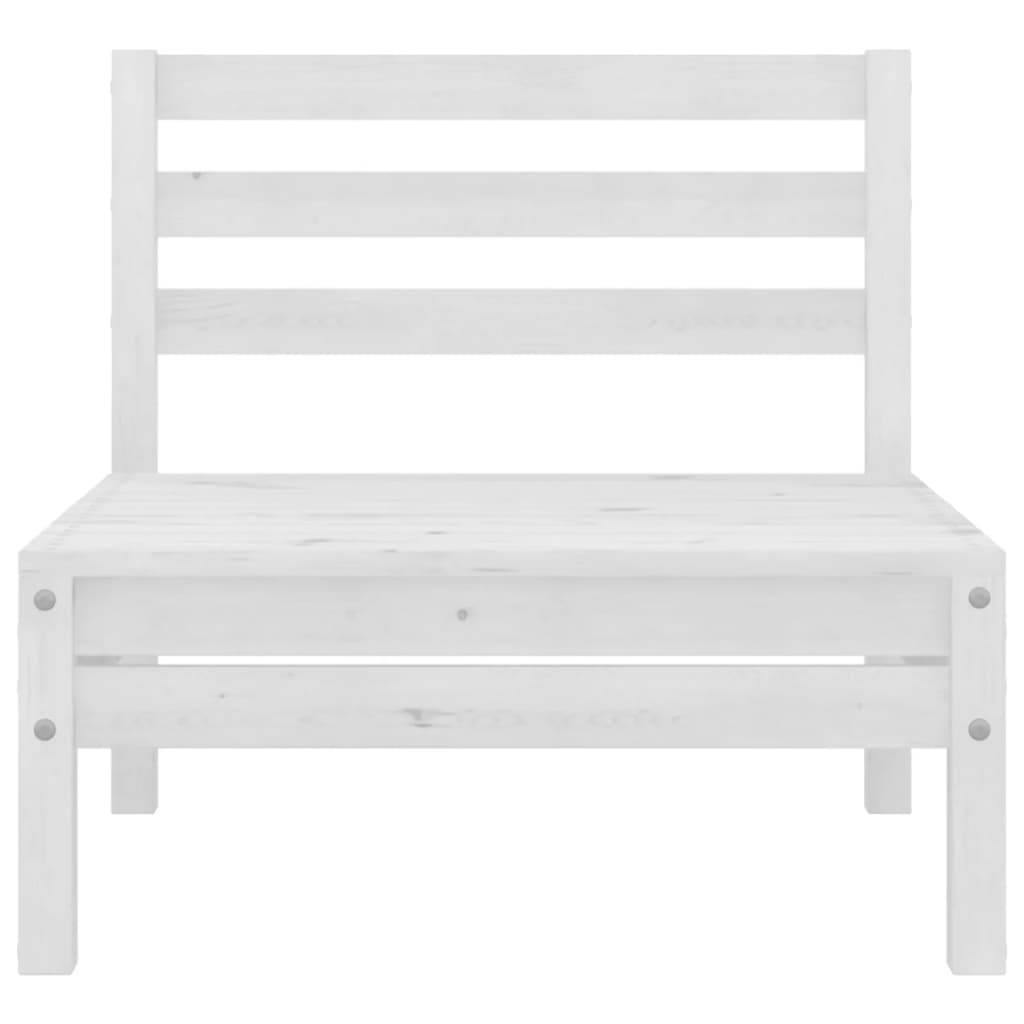vidaXL 5-tlg. Garten-Lounge-Set Weiß Kiefer Massivholz