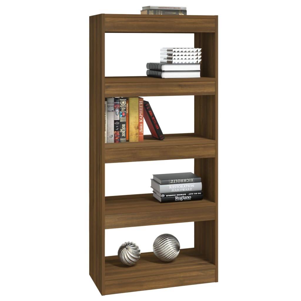 vidaXL Bücherregal/Raumteiler Braun Eichen-Optik 60x30x135 cm