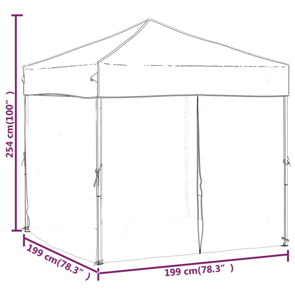 vidaXL Partyzelt Faltbar mit Seitenwänden Creme 2x2 m