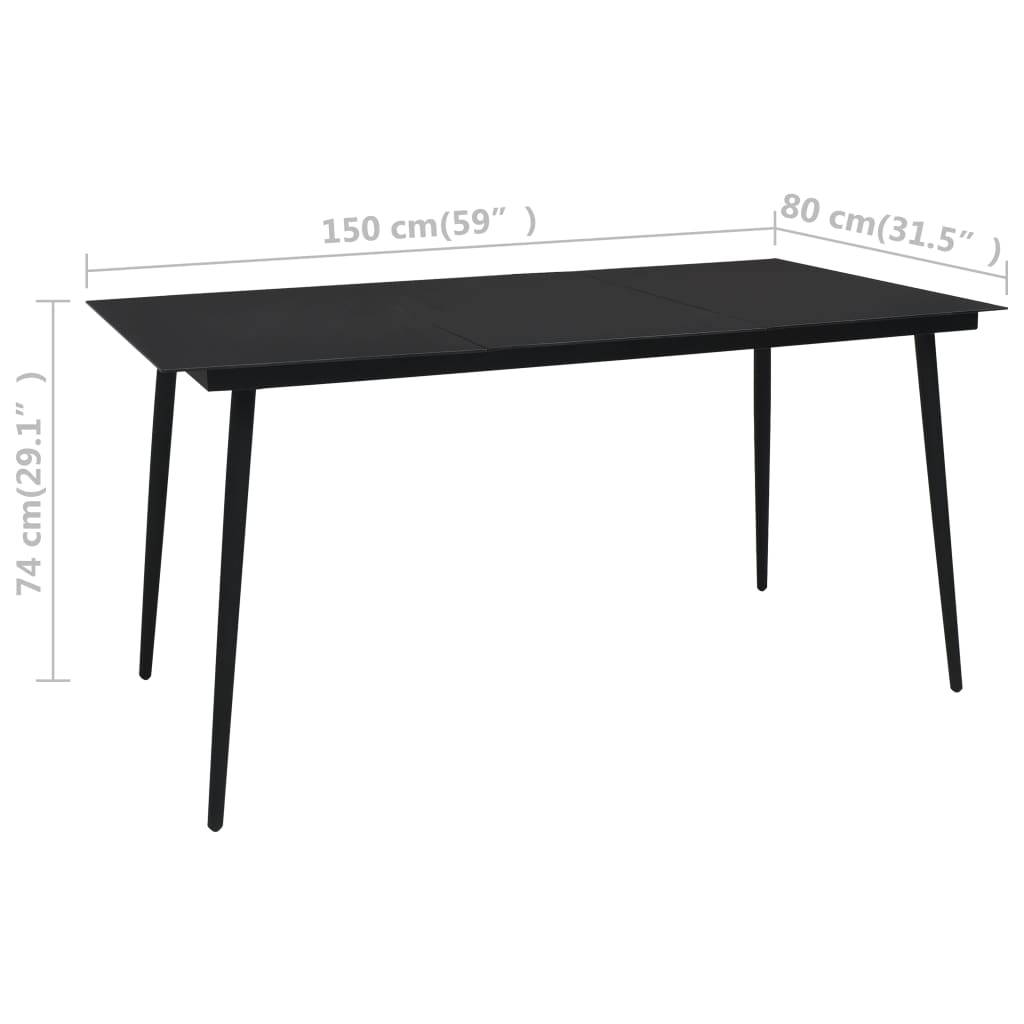 vidaXL 5-tlg. Garten-Essgruppe PVC Rattan Schwarz
