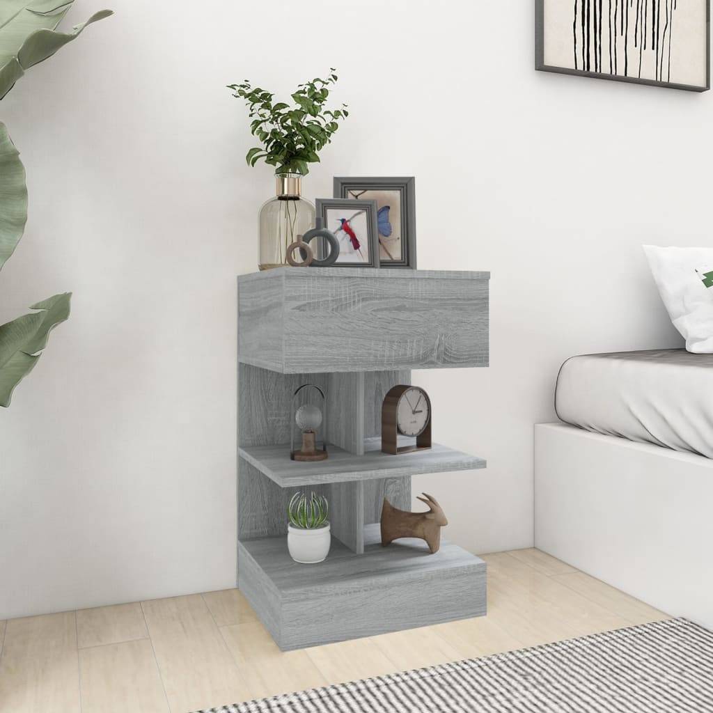 vidaXL Nachttisch Grau Sonoma 40x35x65 cm Holzwerkstoff