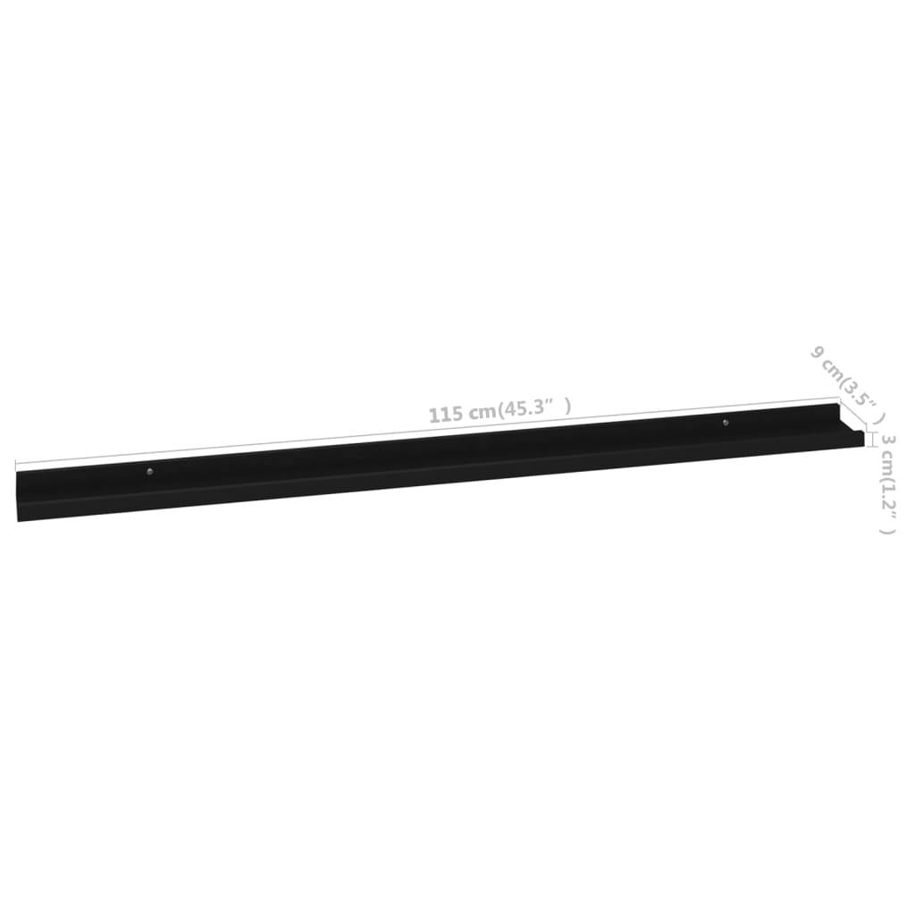 vidaXL Wandregale 2 Stk. Schwarz 115x9x3 cm