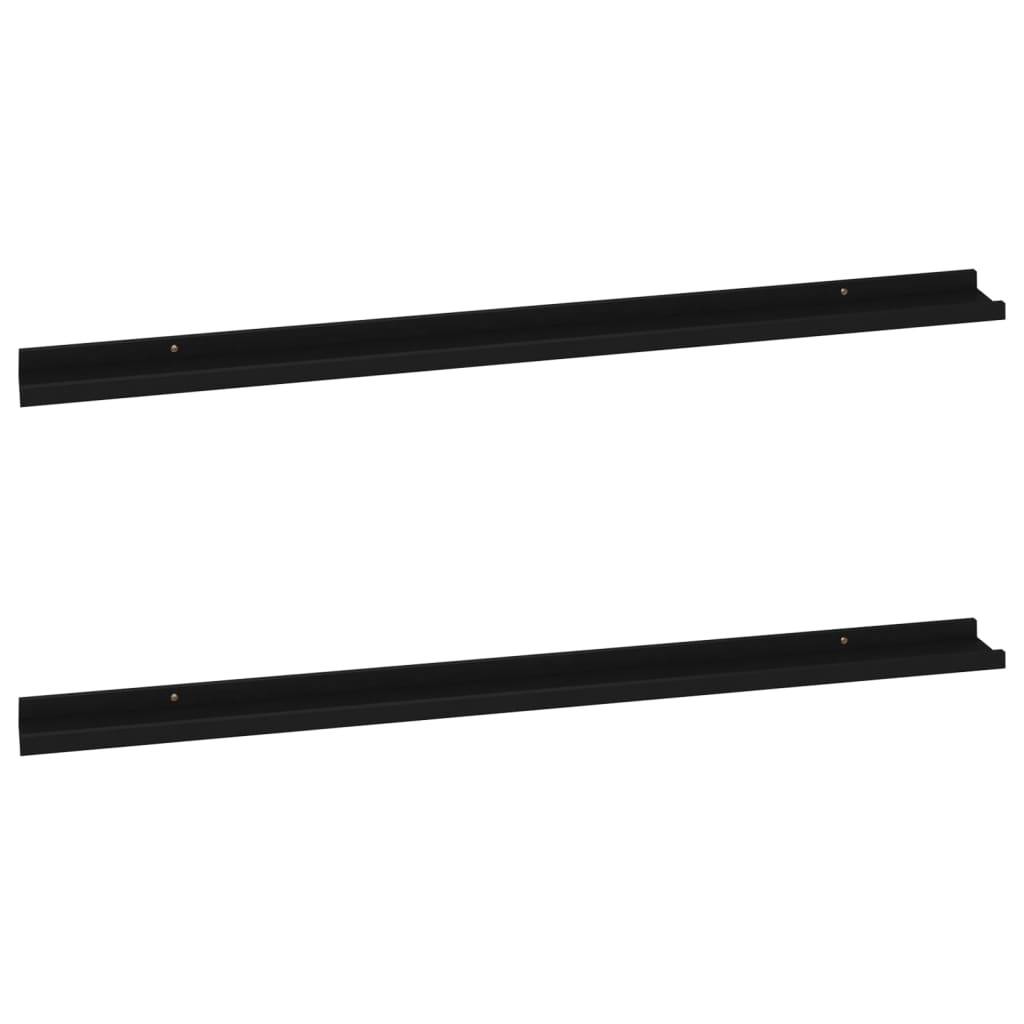 vidaXL Wandregale 2 Stk. Schwarz 115x9x3 cm