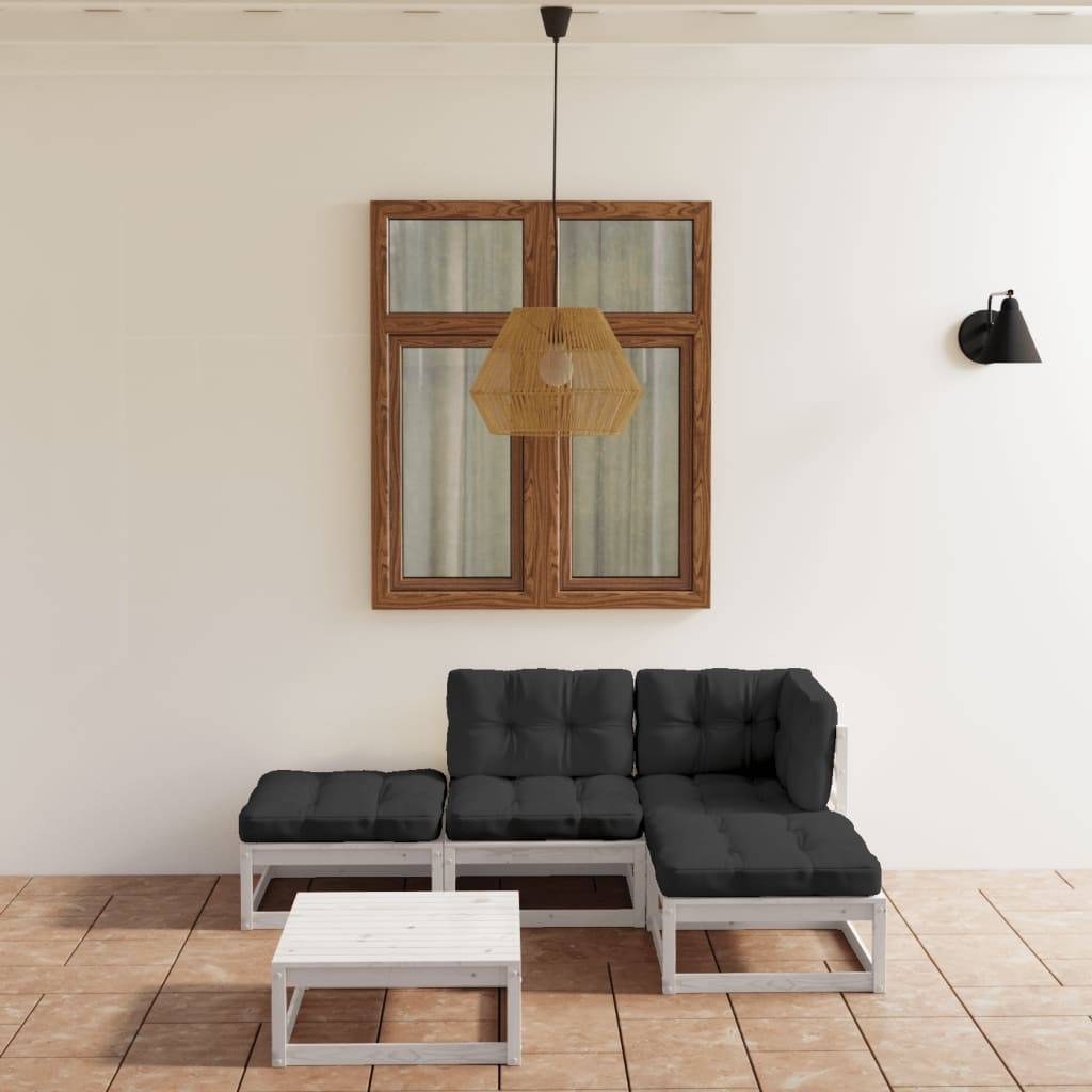vidaXL 5-tlg. Garten-Lounge-Set mit Kissen Kiefer Massivholz