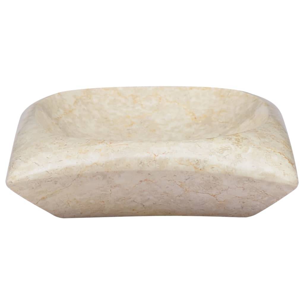 vidaXL Waschbecken Creme 50x35x10 cm Marmor
