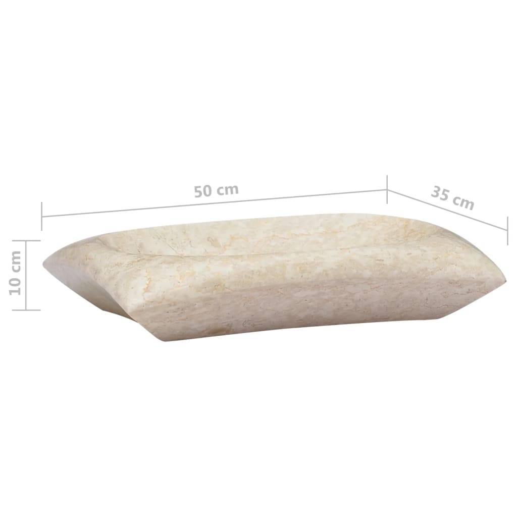 vidaXL Waschbecken Creme 50x35x10 cm Marmor