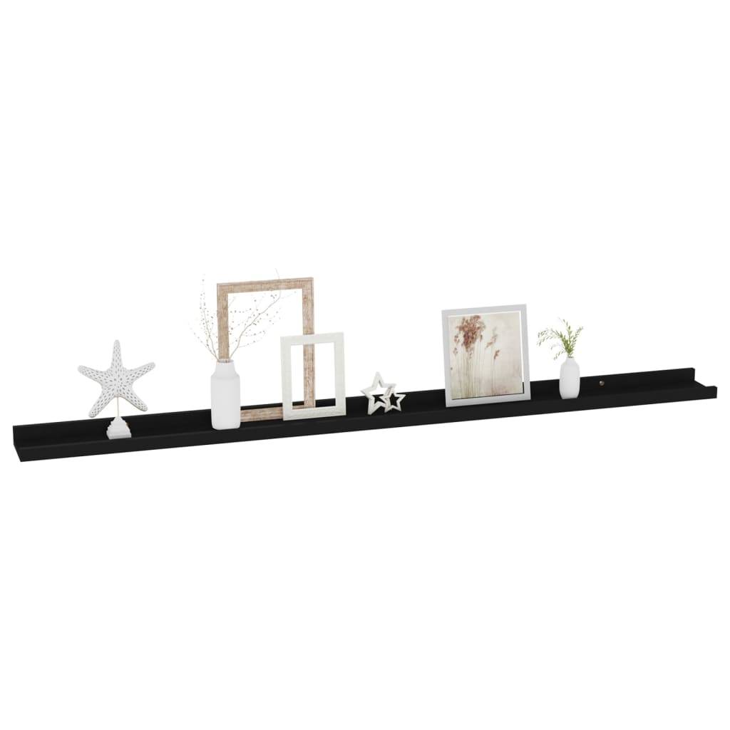 vidaXL Wandregale 2 Stk. Schwarz 115x9x3 cm