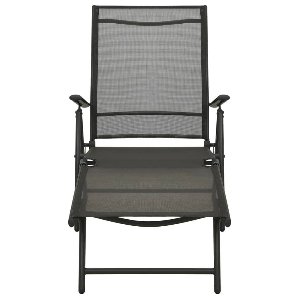 vidaXL 3-tlg. Garten-Lounge-Set Textilene und Aluminium Schwarz