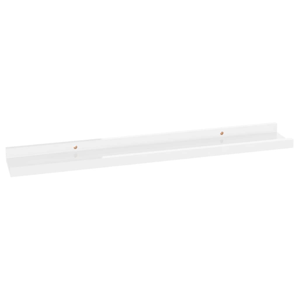 vidaXL Wandregale 4 Stk. Hochglanz-Weiß 60x9x3 cm